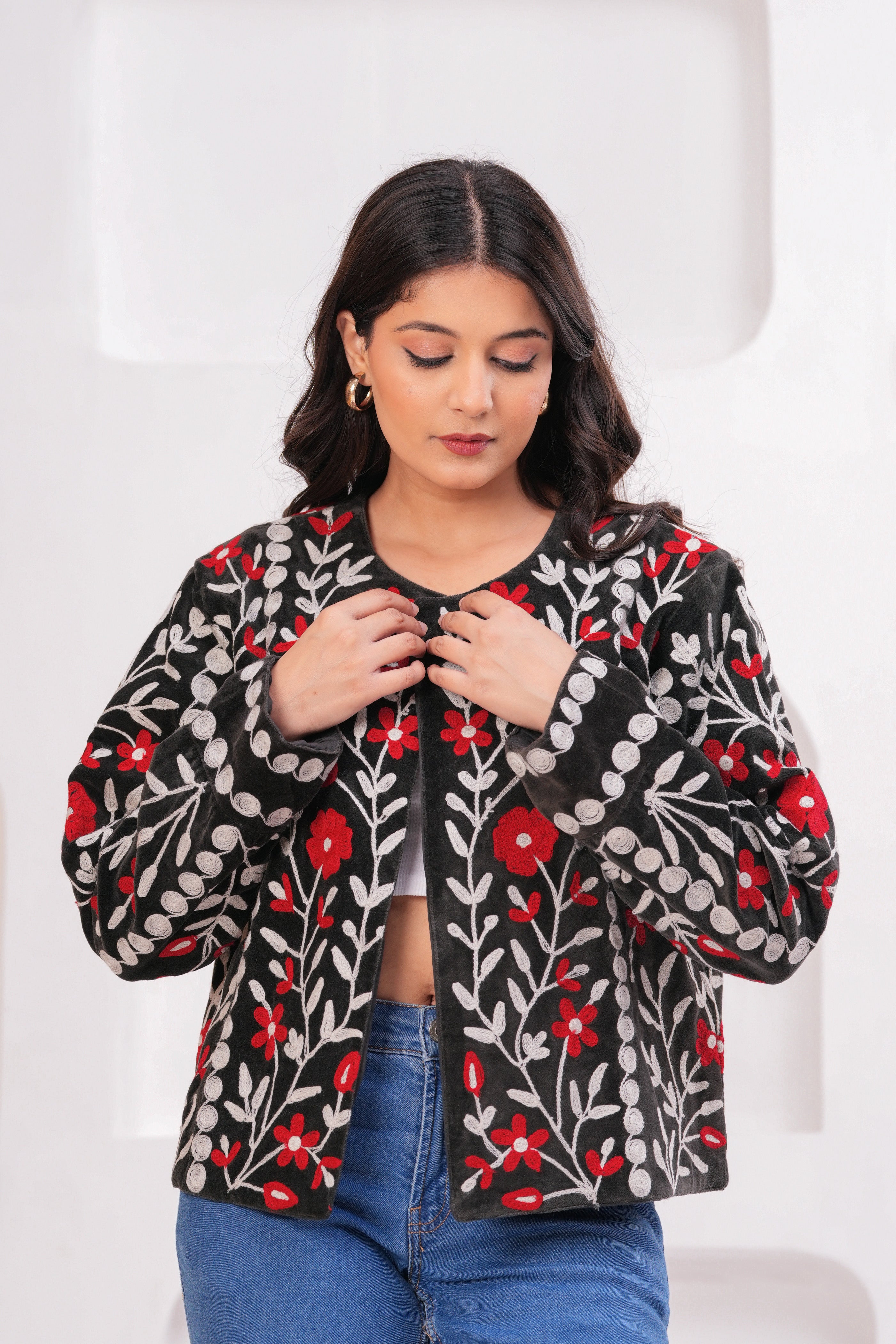 Handmade Floral Quilted Cotton Jacket